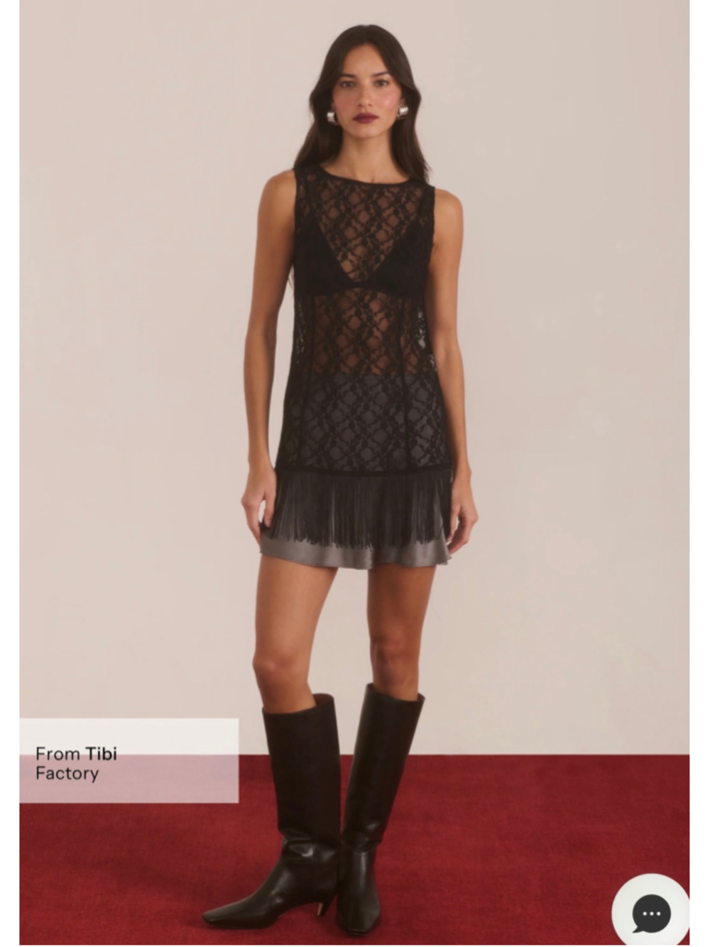 Women's o.p.t Sorin Black Lace Fringe Sleeveless Blouse Size S